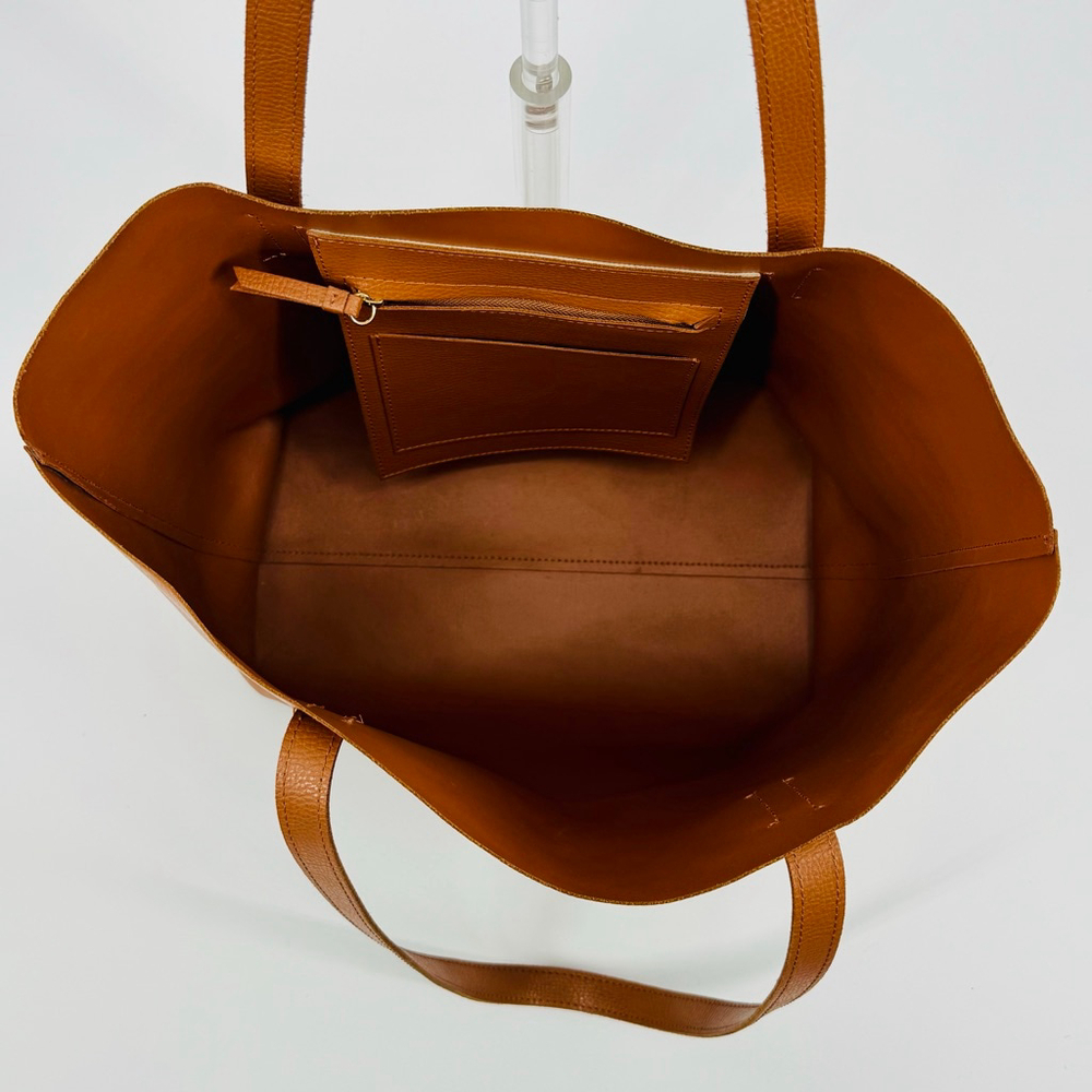 Mark & Graham Everyday Italian Leather Tote Bag in Camel - Picture 3 of 9